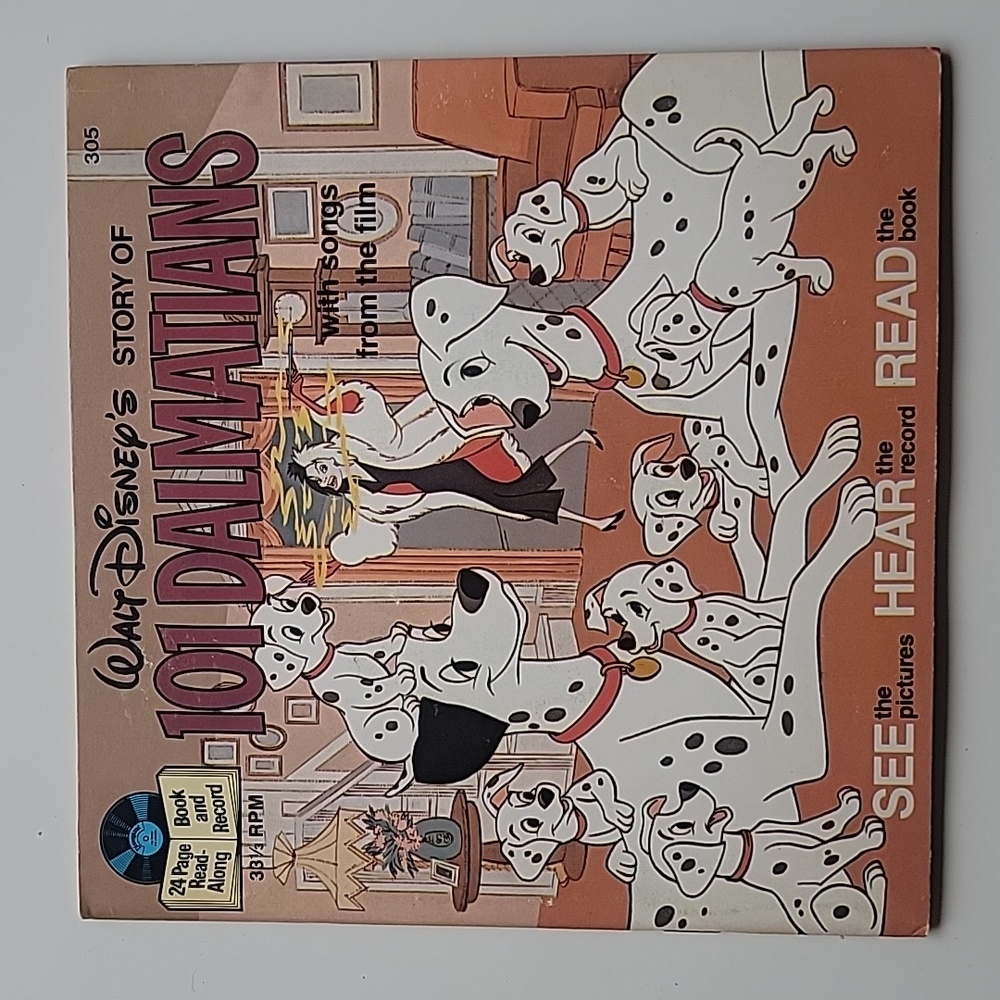 Disney 101 Dalmations book with record Never used